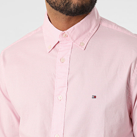 Tommy Hilfiger - Chemise A Manches Longues Flex Fake Solid 6395 Rose