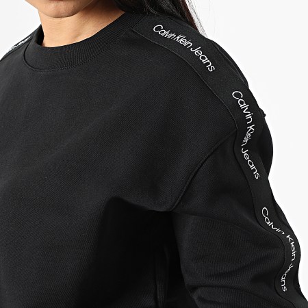 Calvin Klein - Sudadera de cuello redondo para mujer 8980 Negro