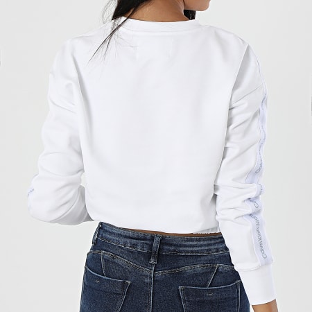 Calvin Klein - Sudadera de cuello redondo para mujer 8980 Blanco