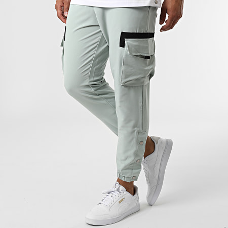 Classic Series - Set di pantaloni da jogging con tasca F22-906T Verde Bianco