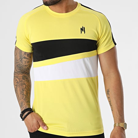 NI by Ninho - Camiseta A Rayas 034 Amarillo Negro Blanco