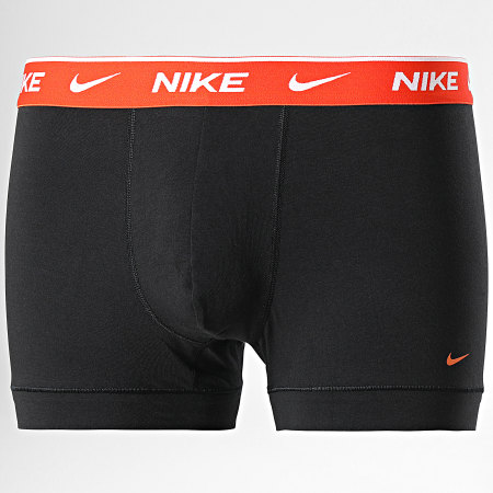 Nike - Juego de 2 bóxers de algodón elástico KE1085 Naranja Negro