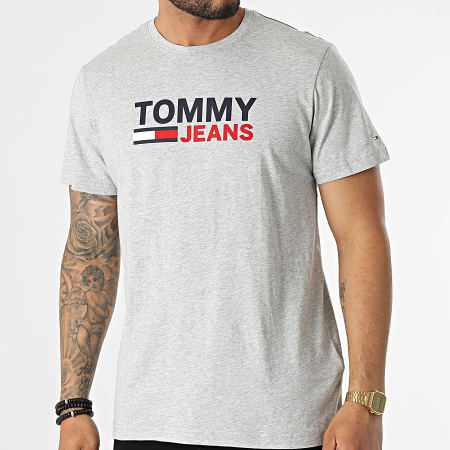 Tommy Jeans - Tee Shirt Corp Logo 5379 Gris Chiné