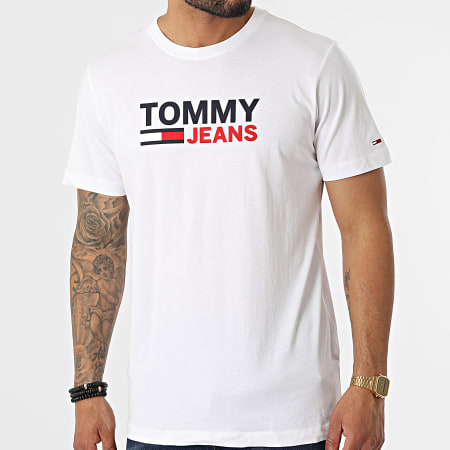 Tommy Jeans - Maglietta Logo Corp 5379 Bianco