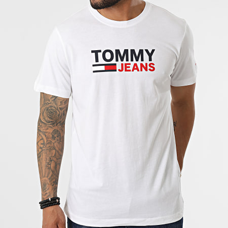 Tommy Jeans - Maglietta Logo Corp 5379 Bianco