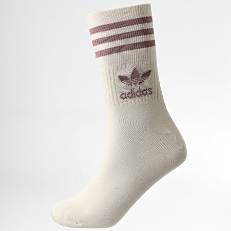 Adidas Originals - 3 paia di calzini a taglio medio HL9222 Bianco Beige Taupe