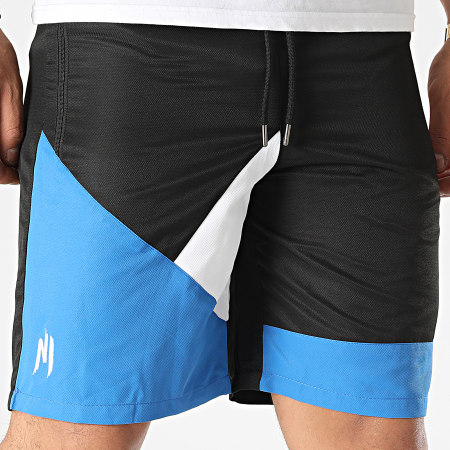 NI by Ninho - Pantaloncini da jogging Magnum a righe bianche e blu nere