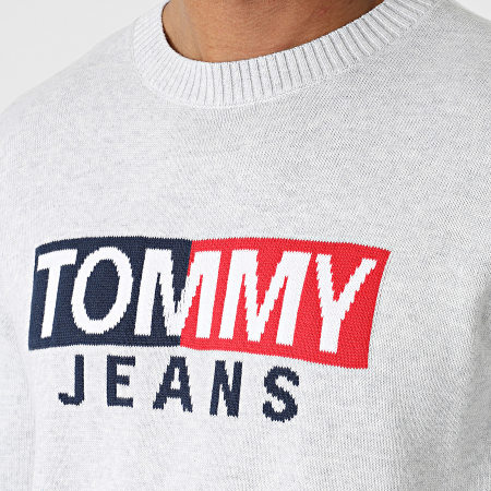 Tommy Jeans - Sweat Crewneck Entry Flag 3755 Gris Chiné