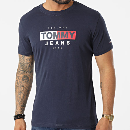 Tommy Jeans - Tee Shirt Entry Flag 4023 Bleu Marine