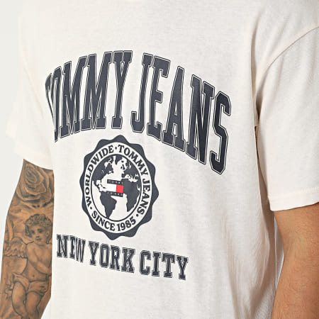 Tommy Jeans - Camiseta College Logo 4025 Beige claro