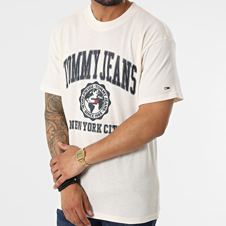 Tommy Jeans - Camiseta College Logo 4025 Beige claro