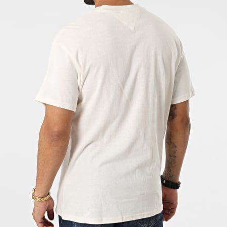 Tommy Jeans - Camiseta College Logo 4025 Beige claro