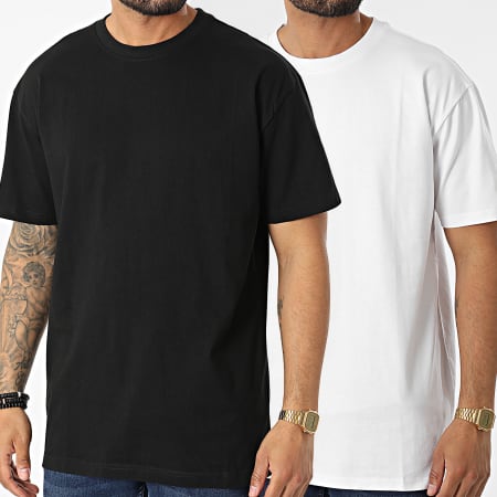 Urban Classics - Confezione da 2 magliette oversize PP1778 Bianco Nero