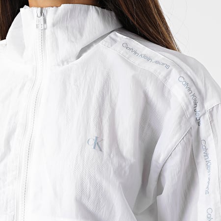 Calvin Klein - Giacca a vento donna con logo a righe 9006 Bianco
