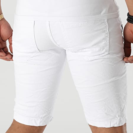 Classic Series - E7788 Pantaloncini di jeans slim bianchi