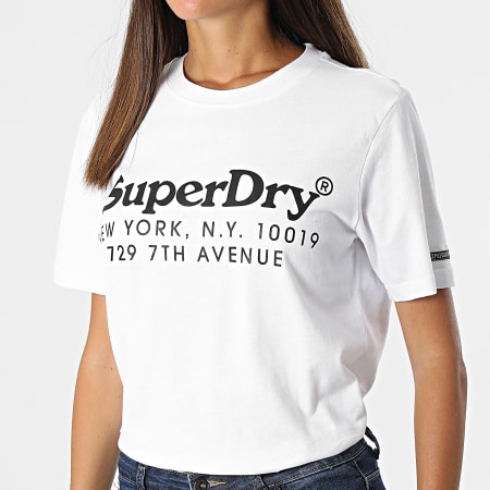 Superdry - Camiseta negra Vintage Venue de mujer