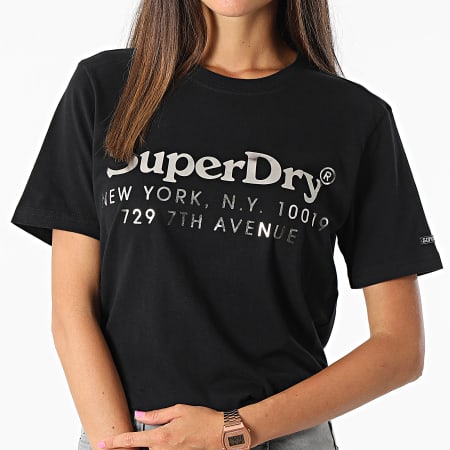 Superdry - Maglietta donna Vintage Venue nera