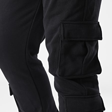 Urban Classics - TB3703 Pantalón cargo de rizo negro con dos bolsillos