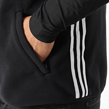 Adidas Originals - HK7393 Chaqueta sin mangas con cremallera 3 rayas Negro
