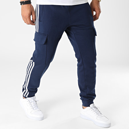 Adidas Originals - HK9687 Pantalones de chándal a 3 rayas Azul marino