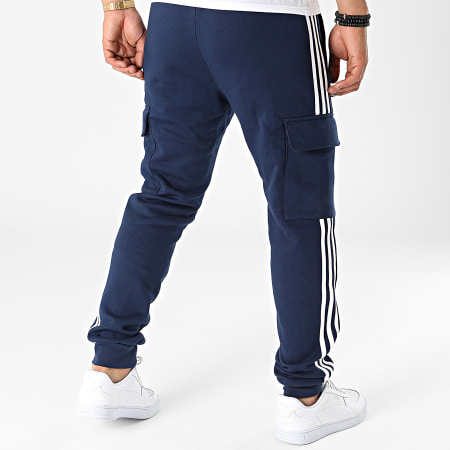 Adidas Originals - HK9687 Pantaloni da jogging a 3 strisce blu navy