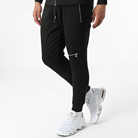 Classic Series - Celeste Set di pantaloni da jogging con giacca e zip con cappuccio nero