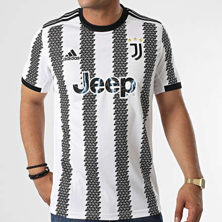 Adidas Sportswear - Maillot De Foot A Bandes Juventus H38907 Blanc Noir