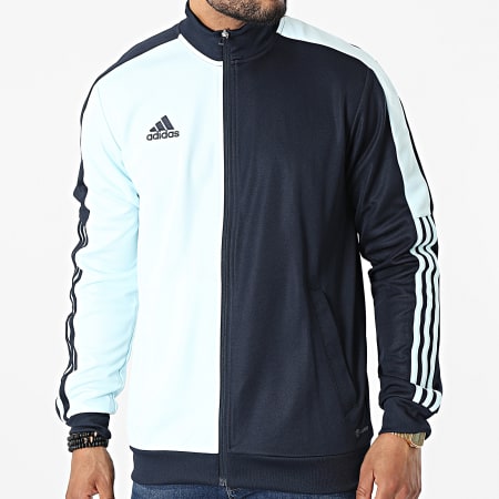 Adidas Sportswear - Veste Zippée A Bandes Tiro HN5599 Bleu Marine Bleu Clair