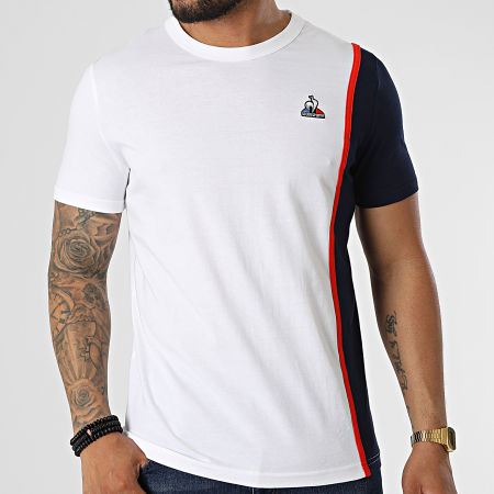 Le Coq Sportif - Camiseta 2220286 Blanca Azul Marino