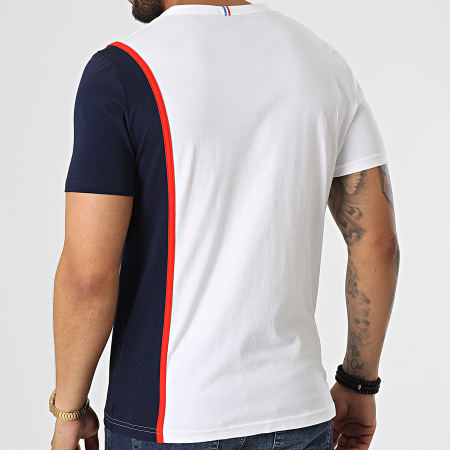 Le Coq Sportif - Tee Shirt 2220286 Blanc Bleu Marine