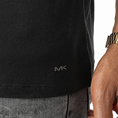 Michael Kors - Set di 3 T-shirt in cotone performante con scollo a V, nero