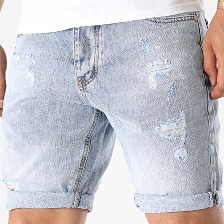 MTX - H1023 Pantaloncini di jeans con lavaggio blu