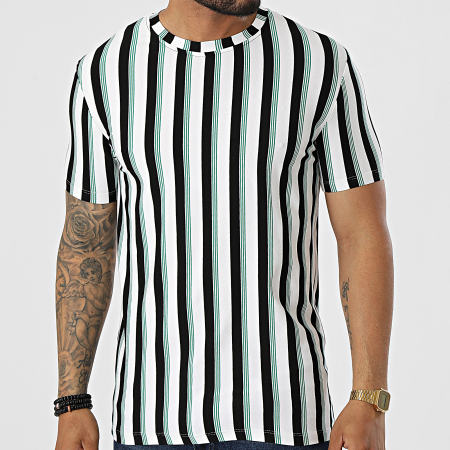 Uniplay - Camiseta Rayas UY858 Blanco Negro Verde