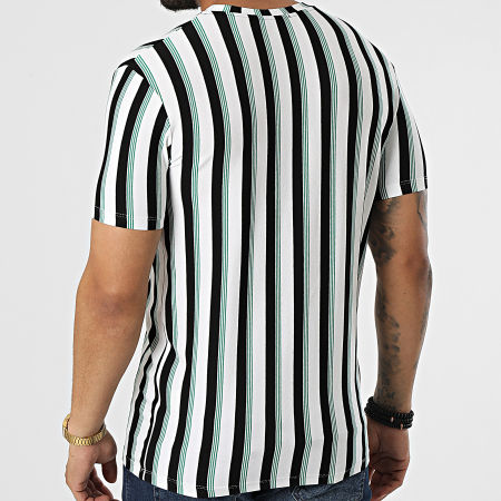 Uniplay - Tee Shirt A Rayures UY858 Blanc Cassé Noir Vert