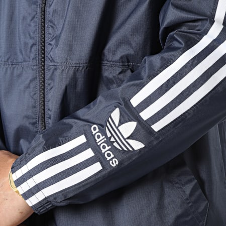Adidas Originals - Veste Zippée A Bandes Lock Up HC2006 Bleu Marine