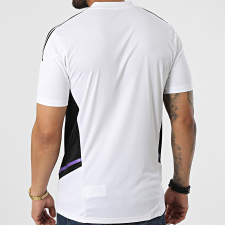 Adidas Sportswear - Tee Shirt A Bandes Real Madrid HA2599 Blanc