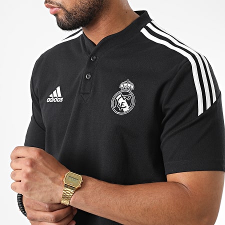 Adidas Sportswear - Pantaloncini da Polo Real Madrid con strisce HA2605 Nero