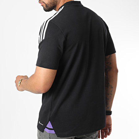 Adidas Sportswear - Polo A Manches Courtes A Bandes Real Madrid HA2605 Noir
