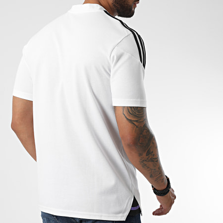 Adidas Sportswear - Polo Real Madrid a maniche corte con strisce HA2605 Bianco