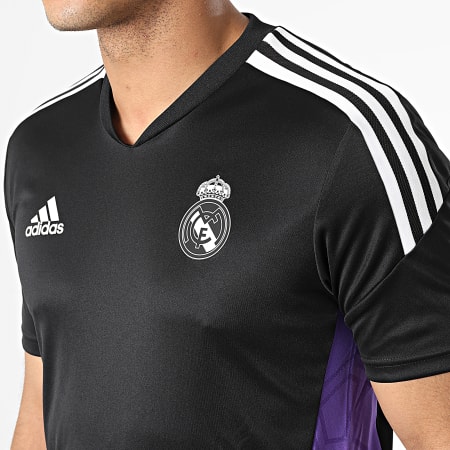 adidas - T-shirt De Sport A Bandes Real Madrid HA2598 Noir