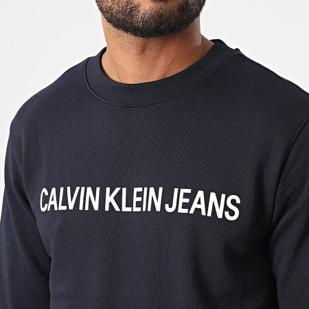 Calvin Klein - Core Institutional Sudadera de cuello redondo 7757 Azul marino