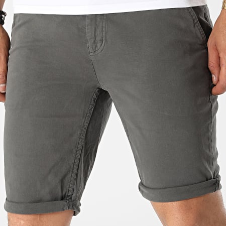 Paname Brothers - Pantalones cortos chinos ajustados Bary Gris Carbón