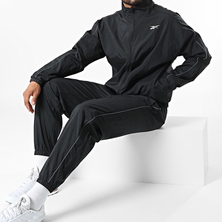 Reebok - Conjunto de chaqueta con cremallera y pantalón de chándal H46636 Negro