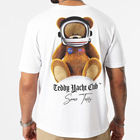 Teddy Yacht Club - Collab NASA Tee Shirt Oversize Space Teddy Moon Bianco