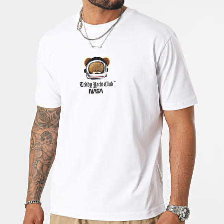 Teddy Yacht Club - Collab NASA Tee Shirt Oversize Space Teddy Moon Bianco