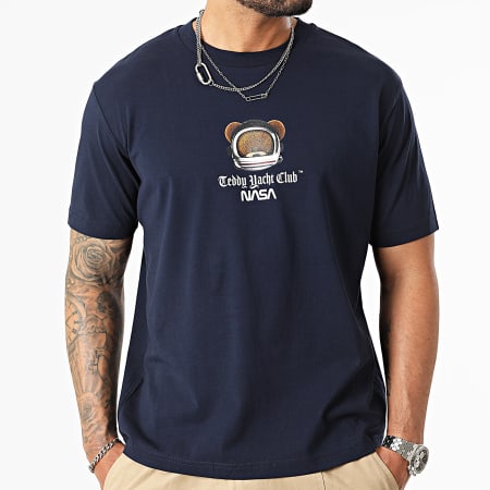 Teddy Yacht Club - Collab NASA Tee Shirt Oversize Space Teddy Moon Bleu Marine