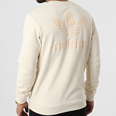 Adidas Originals - Sudadera Trefoil de cuello redondo HK2794 Beige