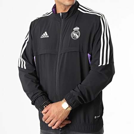 Adidas Sportswear - Veste Zippée A Bandes Real Madrid HA2595 Noir
