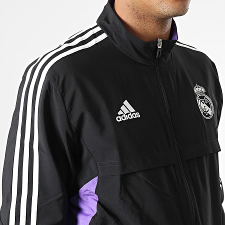 Adidas Sportswear - Giacca con zip a righe Real Madrid HA2595 Nero