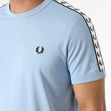 Fred Perry - Tee Shirt A Bandes Taped Ringer M6347 Bleu Clair